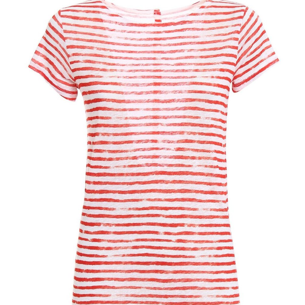 MAJESTIC FILATURES Striped Button-Back T-Shirt